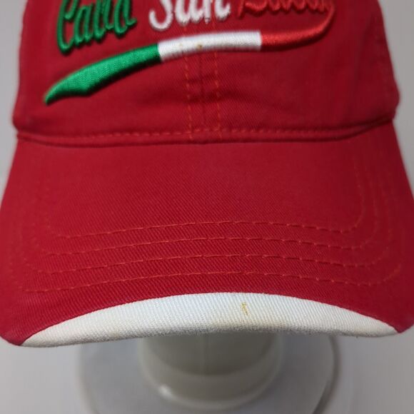 Cabo San Lucas Slideback Hat Red One Size Adjustable Embroidered Explosion Caps - Picture 3 of 10